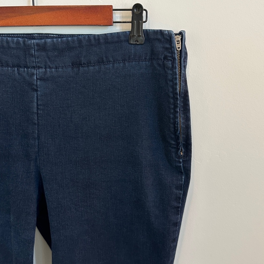 Talbots Side-zip Slim Ankle Jeans Dark Blue Denim Size 12